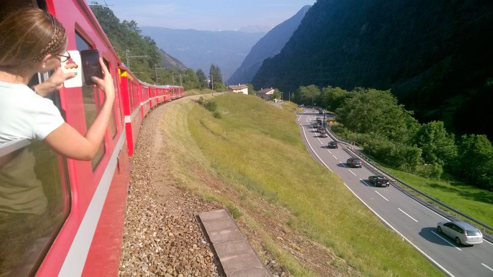 From Milan: Bernina Train, Swiss Alps & St. Moritz Day Trip - The Bernina Red Train: the main event with window-opening power