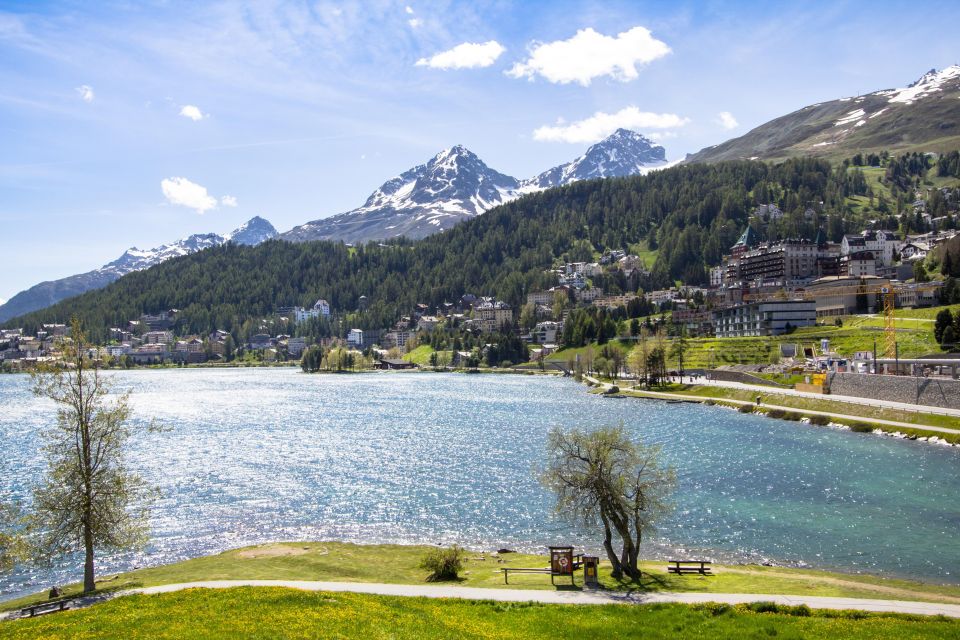 From Milan: St Moritz & Alps Day Trip with Bernina Red Train - St. Moritz: glacial lake strolls and high-end window shopping