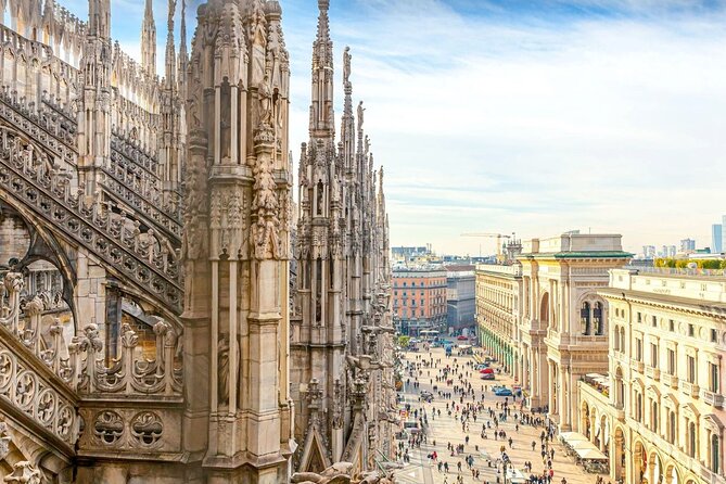 Milan Small Group: Duomo & Rooftop, Sforza Castle, Gelato Tasting - Galleria Vittorio Emanuele II and Piazza della Scala: style, glass, and quick context